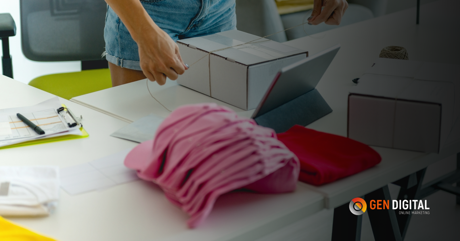 Productos promocionales, packaging corporativo y cajas personalizadas preparados para una estrategia de merchandising corporativo que fortalece el reconocimiento de marca en Perú.